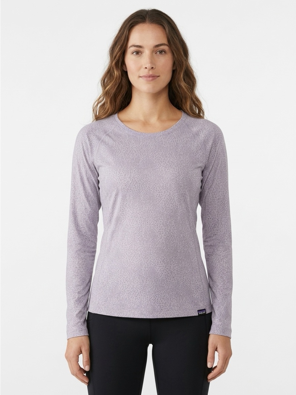 Patagonia Capilene Cool Daily Graphic Long Sleeve Shirt Purple Speckle Small